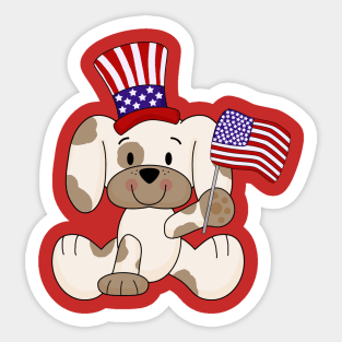 Yankee Doodle Puppy Sticker